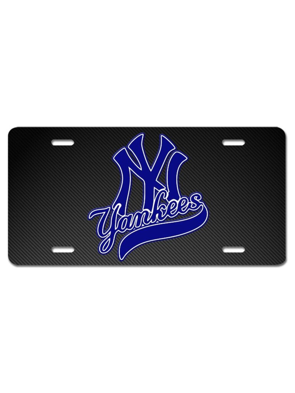 New York Yankee Inspired Art License Plate Vehicle Carbon Fiber Look Car Tag
